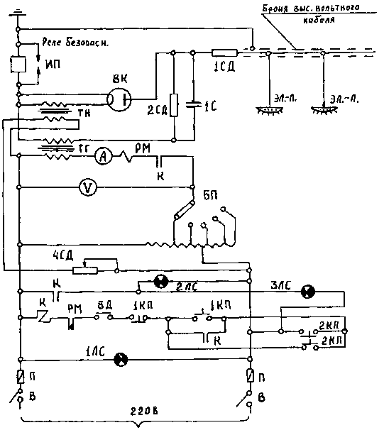 Принципиальная схема электроэффлювиальной аэроионной установки